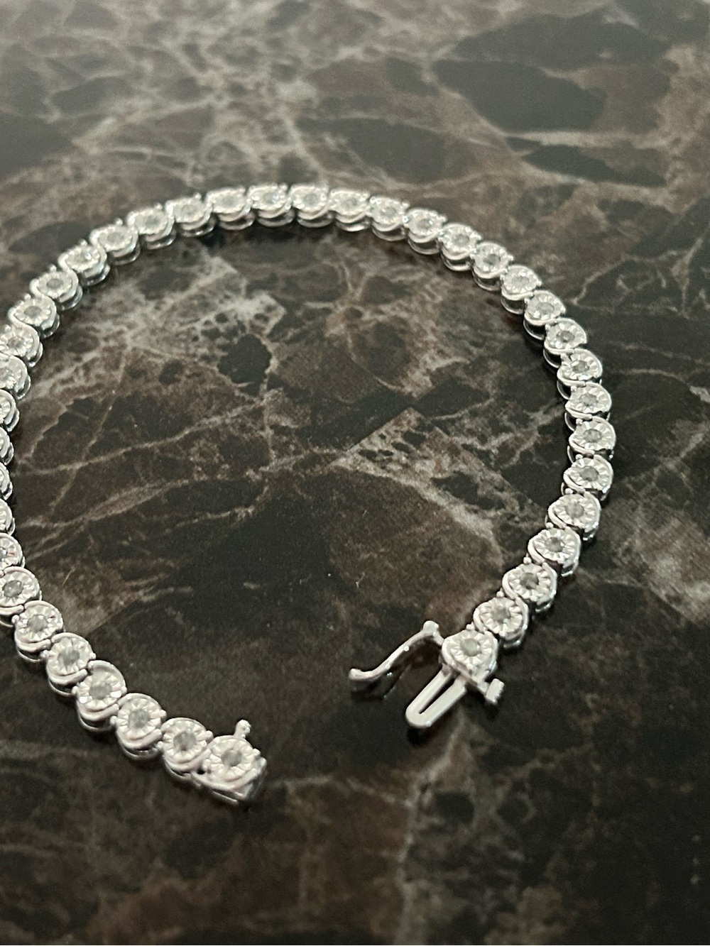 Silver l natural diamonds Tennis Bracelet - Women Jewelry